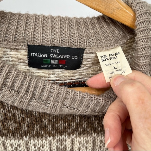 The Italian Sweater Co Vintage Mens Wool/Acrylic Sweater Size L Grandpa - Picture 5 of 9